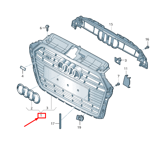 new audi a3 sportback 8v radiator grille 8v5853651pfuq 8v5853651p fuq original