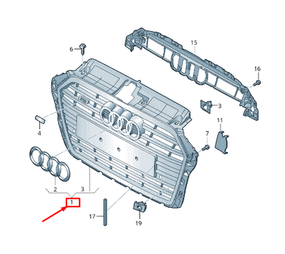 new audi a3 sportback 8v radiator grille 8v5853651pfuq 8v5853651p fuq original