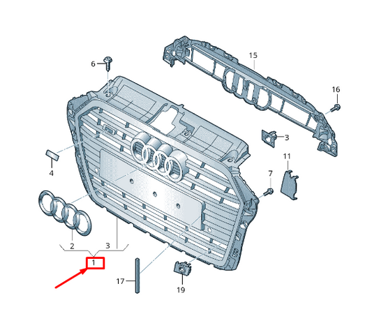 new audi a3 sportback 8v radiator grille 8v5853651pfuq 8v5853651p fuq original