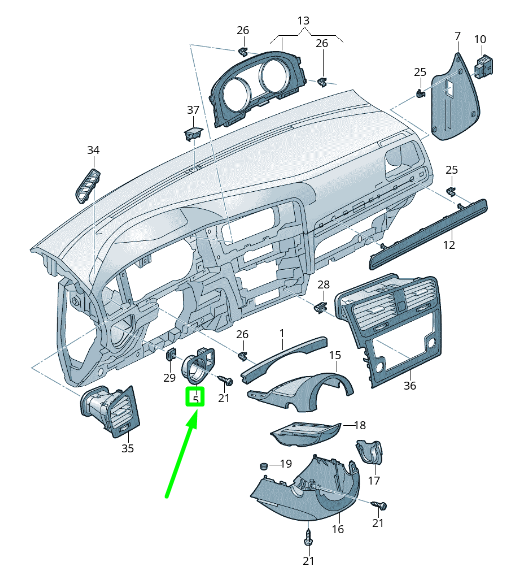 new volkswagen golf 5g light switch retaining frame rhd 5g2858060cyi2 original