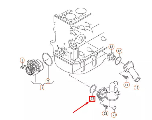 NEW AUDI A1 MK1 COOLANT REGULATOR O-RING 06B121119B ORIGINAL