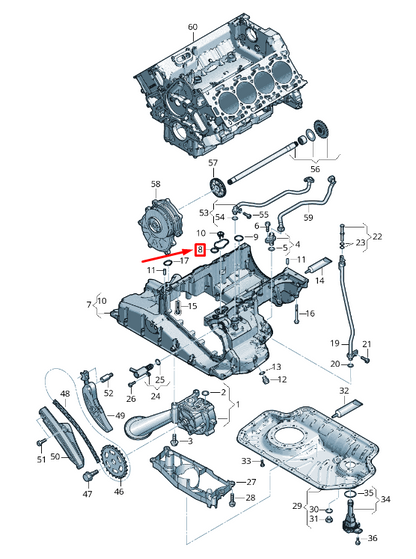 new audi q8 4mn engine oil sump seal 057103609d original