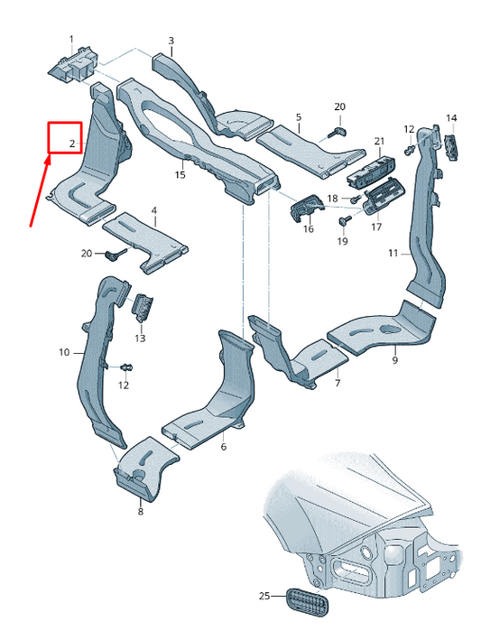 new audi a6 c8 left air guide channel 4k0819805 original