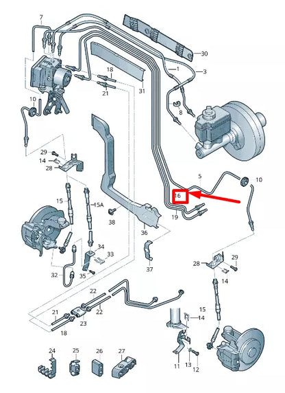 NEW AUDI A3 SPORTBACK 8P REAR LEFT BRAKE LINE LHD 1K1614741AE