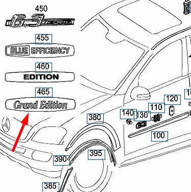 NEW MERCEDES-BENZ M-CLASS W164 GRAN EDITION BADGE A2098174220 ORIGINAL