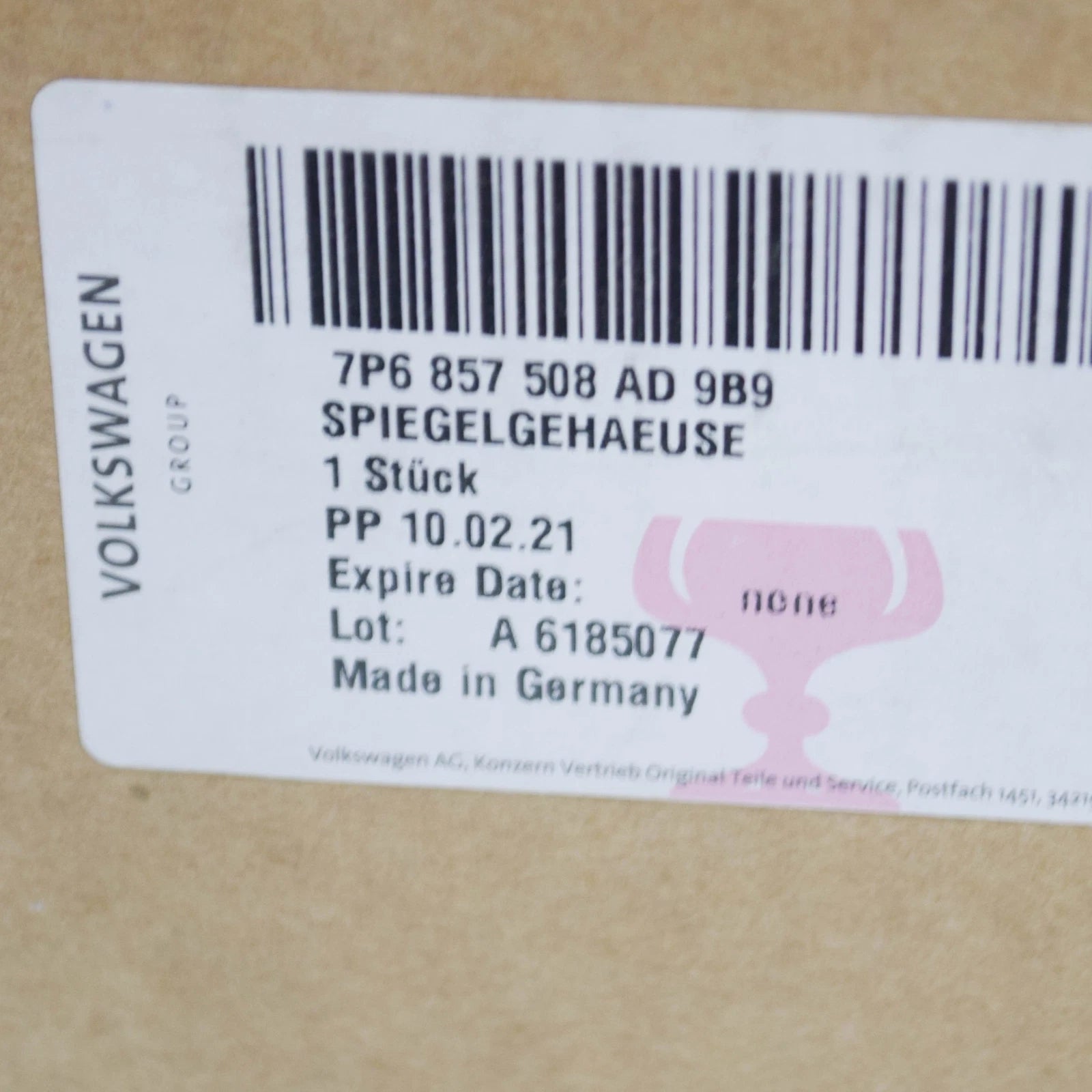 NEW VW TOUAREG 7P FRONT RIGHT SIDE WING MIRROR RHD 7P6857508AD9B9 ORIGINAL