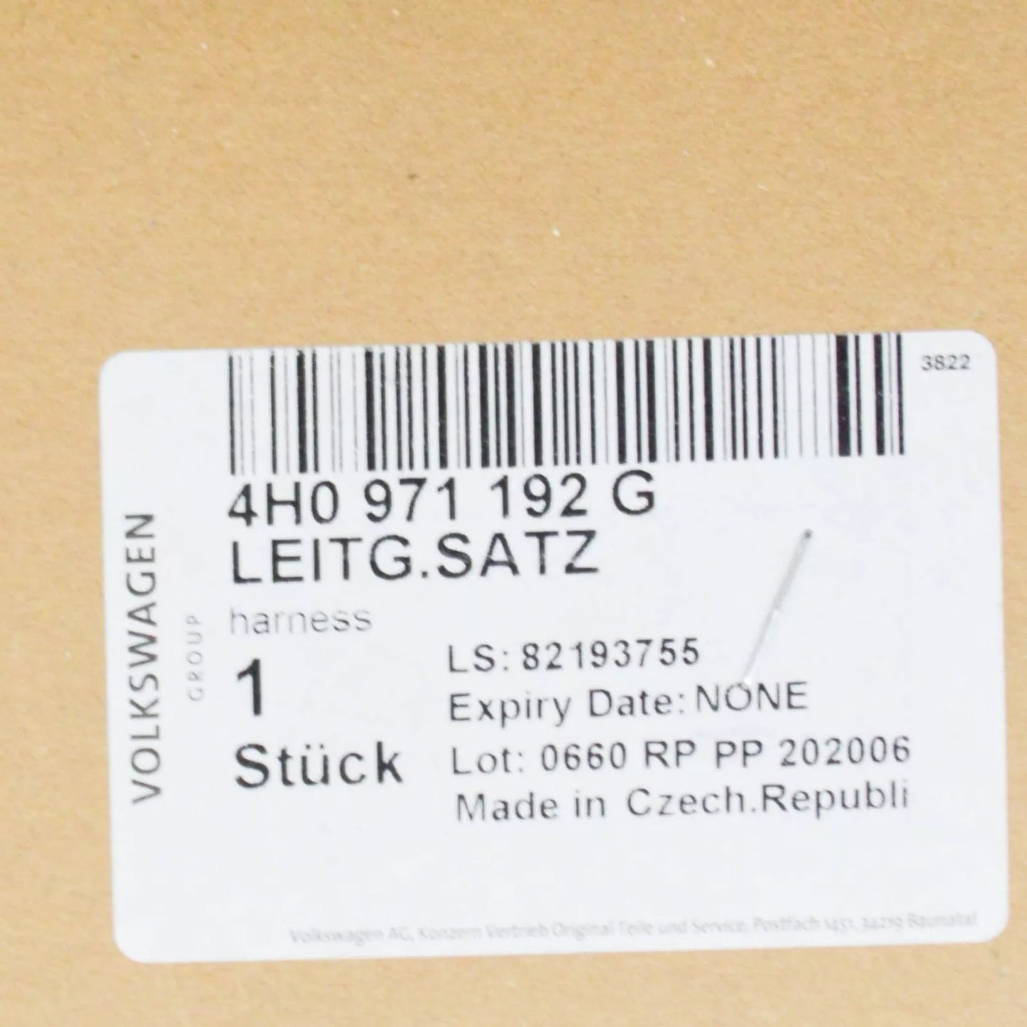 NEW AUDI A8 4H D4 ADAPTER CABLE LOOM 4H0971192G