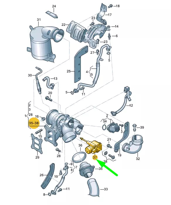 NEW AUDI A3 8V EXHAUST GAS TURBOCHARGER SERVOMOTOR 06K145614G ORIGINAL