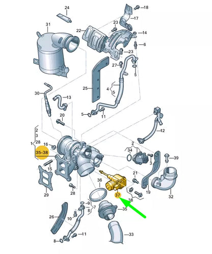NEW AUDI A3 8V EXHAUST GAS TURBOCHARGER SERVOMOTOR 06K145614G ORIGINAL