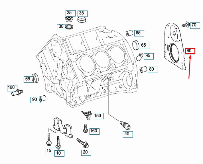 NEW MERCEDES-BENZ C W204 REAR CRANKCASE COVER A2720100614 ORIGINAL
