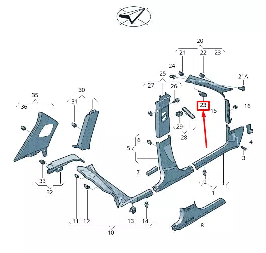NEW AUDI RSQ3 8U A-PILLAR TRIM PANEL COVER CAP 8U0868167A4PK