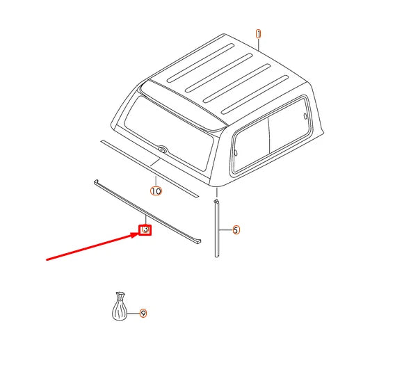 NEW VOLKSWAGEN AMAROK 2H HARDTOP LOWER LOAD FLAP SEAL 2H7829193A