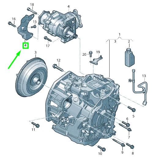 NEW VOLKSWAGEN PASSAT B8 3G TRANSMISSION CARRIER 0CP409905H