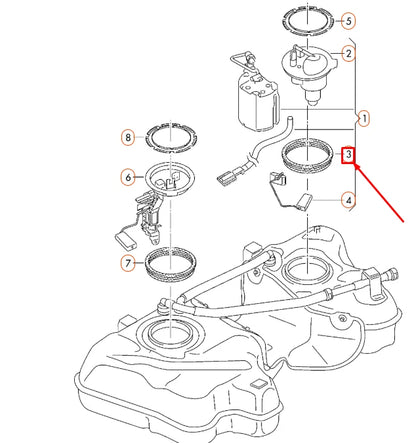 NEW AUDI A1 MK1 FUEL PUMP GASKET SEAL 1J0919133B ORIGINAL
