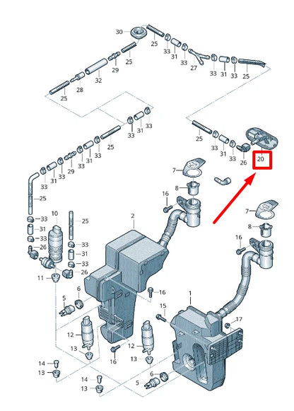 NEW VW CADDY IV MK4 FRONT RIGHT WINDSCREEN WASHER NOZZLE 2K5955988 ORIGINAL