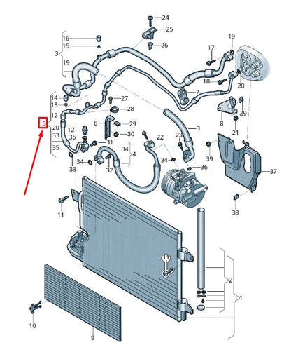 NEW VOLKSWAGEN BEETLE A5 AIR CONDITIONING REFRIGERANT LINE 5C0816741K ORIGINAL