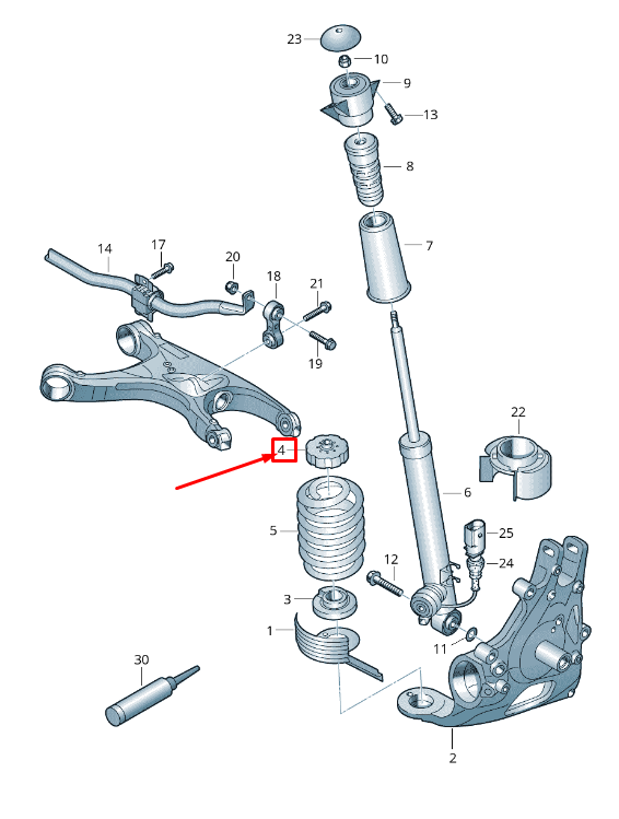 new audi a6 avant c7 rear upper spring support 8k0512141d original