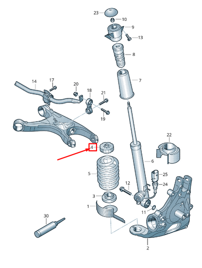 new audi a6 avant c7 rear upper spring support 8k0512141d original