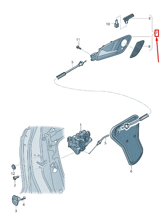 NEW AUDI Q3 8U REAR LEFT INNER OPENING HANDLE 8U0839019CSK4