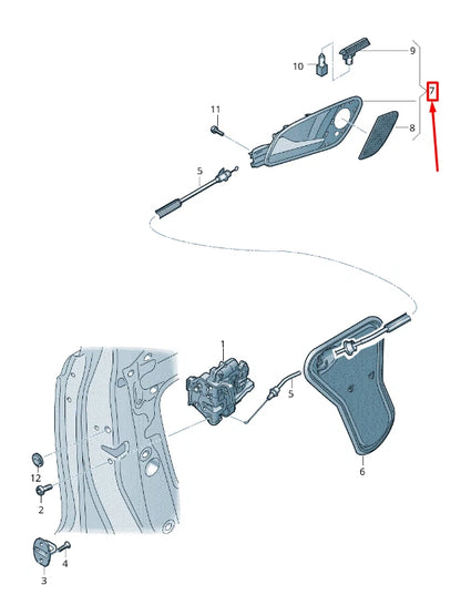 NEW AUDI Q3 8U REAR LEFT INNER OPENING HANDLE 8U0839019CSK4