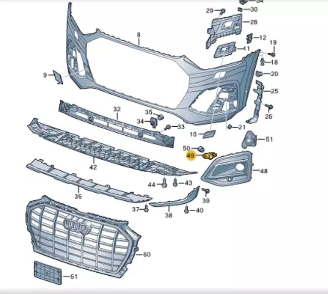 NEW AUDI Q5 SQ5 80A FRONT BUMPER RIGHT PDC SENSOR HOLDER 80A919268F ORIGINAL