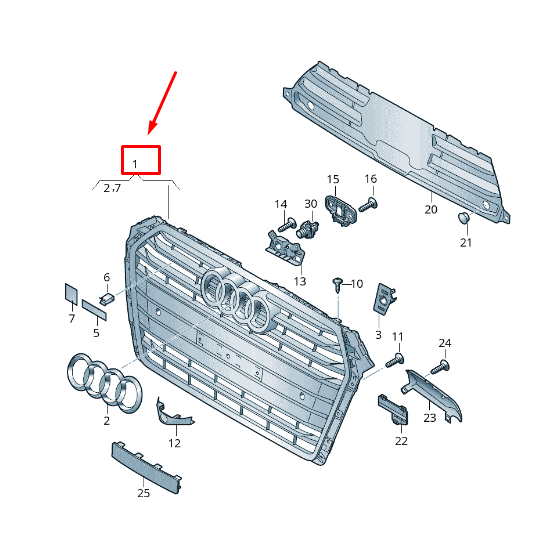 new audi a4 avant b9 radiator grille 8w0853651ck sjz 8w0853651cksjz original