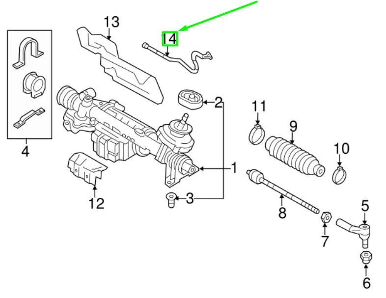 NEW VOLKSWAGEN GOLF MK6 5K STEERING GEAR RACK WIRING HARNESS 1K1971111AJ