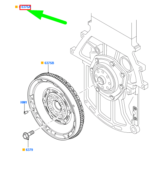 new ford mondeo mk4 flywheel assy 6g91-6482-bb 1945449 original