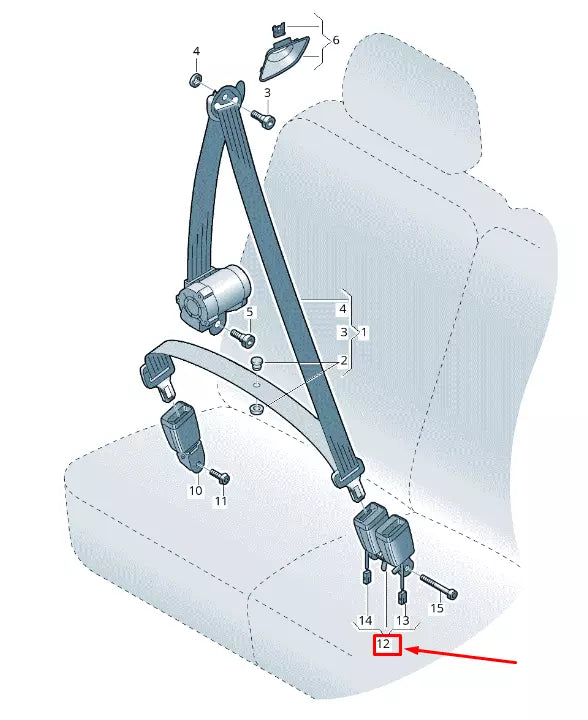 NEW AUDI Q7 4M REAR MIDDLE SEAT DOUBLE BELT LATCH 4M0857739QMNB