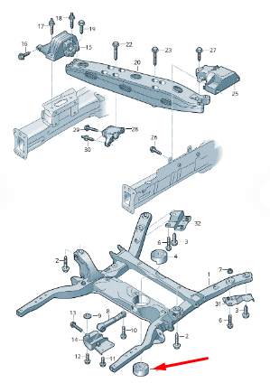 NEW VOLKSWAGEN CRAFTER SY SZ ENGINE MOUNT SUBFRAME LOWER BUSH 2N0199867 ORIGINAL
