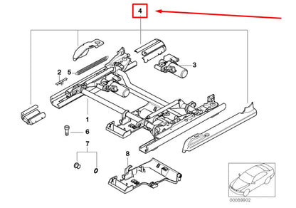 NEW BMW 5 E39 FRONT SEAT RAIL COVER KIT 52108217315 8217315 ORIGINAL