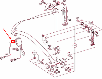 NEW MERCEDES-BENZ C COUPE C204 FRONT SEAT BELT BUCKLE A2038602669 ORIGINAL