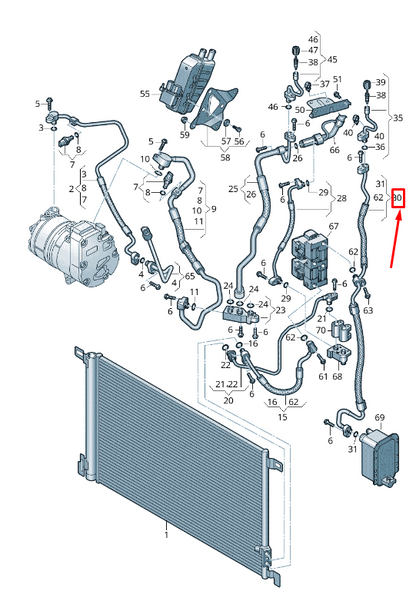NEW AUDI E-TRON GE A/C REFRIGERANT LINE 4KE816706C ORIGINAL