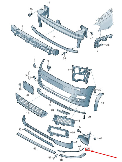 NEW VW GOLF 5G MK7 FRONT BUMPER REAR AIR GUIDE CHANNEL 5G0825323B ORIGINAL