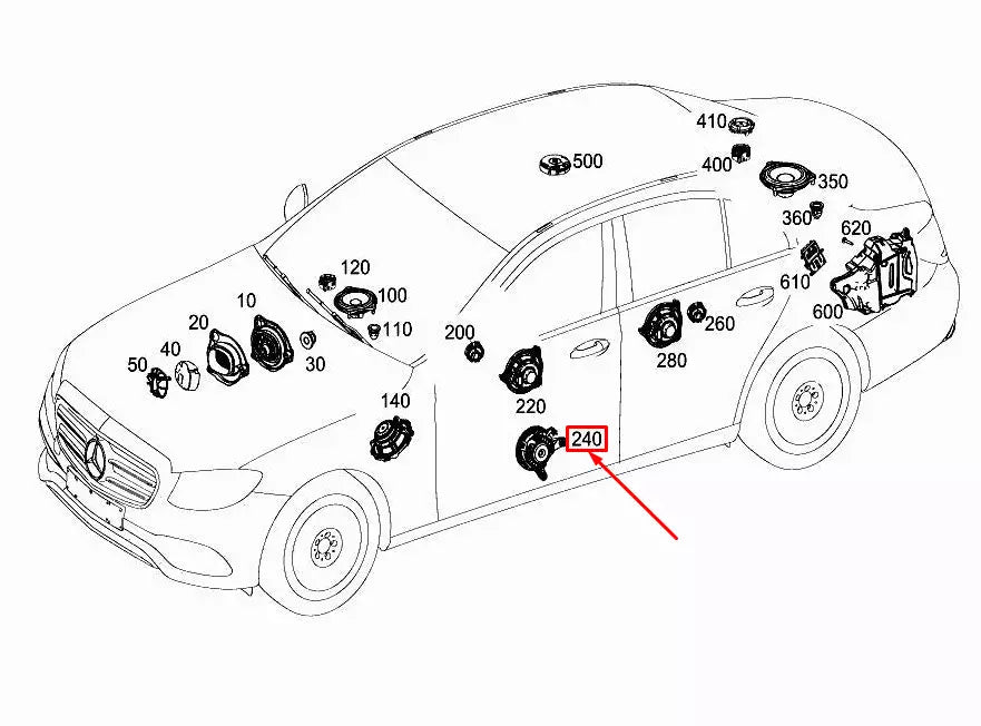 NEW MERCEDES-BENZ E W213 FRONT LEFT BOTTOM DOOR LOUDSPEAKER A2138200602 ORIGINAL