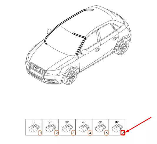 NEW AUDI A1 MK1 FLAT CONTACT HOUSING 8 PIN BLACK 8K0971833 ORIGINAL