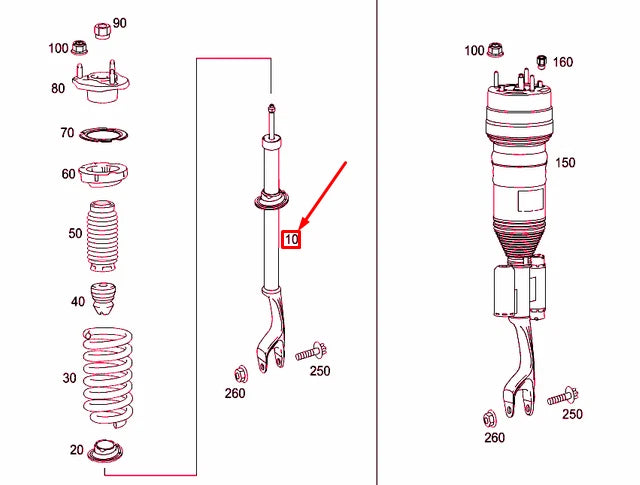 NEW MB GLC COUPE C253 FRONT LEFT SHOCK ABSORBER STRUT A2533200530 ORIGINAL