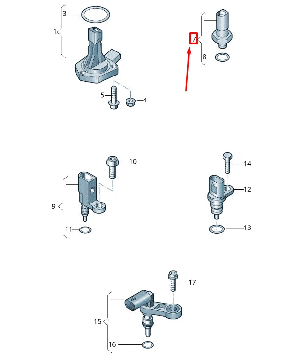 NEW VOLKSWAGEN T-ROC A11 OIL PRESSURE SENDER 06K919081 ORIGINAL