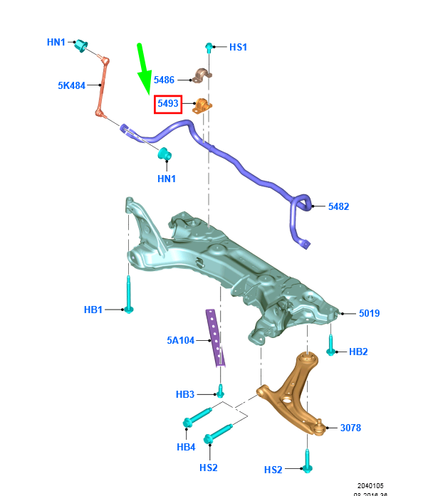 new ford fiesta mk6 front anti roll bar sway-bar d bush 1802812 original