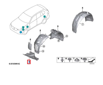 NEW BMW X6 G06 FRONT RIGHT WHEEL HOUSING COVER 51118092242 ORIGINAL