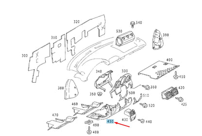 NEW MB SLK R170 BELOW RIGHT INSTRUMENT PANEL RHD A17068008873475 ORIGINAL
