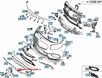 NEW MB S C217 AMG FRONT BUMPER RIGHT ORNAMENTAL TRIM A21788507009040 ORIGINAL