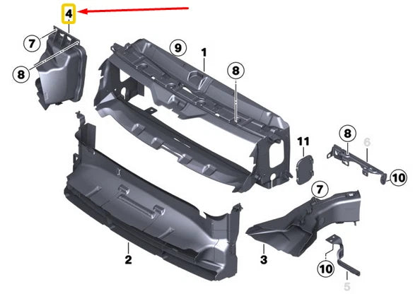 NEW BMW 3 F30 RIGHT EXTERIOR RADIATOR AIR DUCT M RACE 51748055062 ORIGINAL