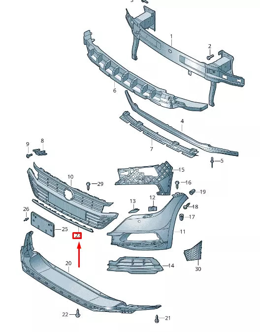 NEW VW ARTEON 3H7 FRONT RADIATOR GRILLE CENTER LOWER TRIM 3G8807719BGRU