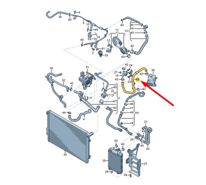 NEW VOLKSWAGEN ARTEON 3H7 COOLANT HOSE 3Q0121058B ORIGINAL