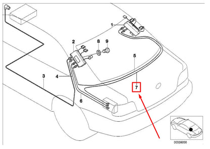 NEW BMW 5 E39 RIGHT ANTENNA CABLE 65248369470 8369470 ORIGINAL
