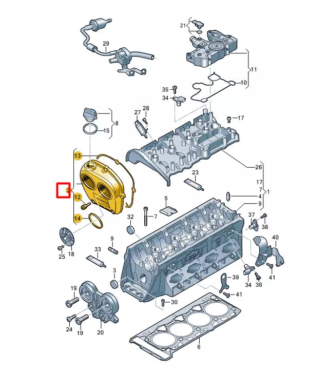 NEW AUDI A4 AVANT B9 ENGINE TIMING COVER 06L103269J ORIGINAL