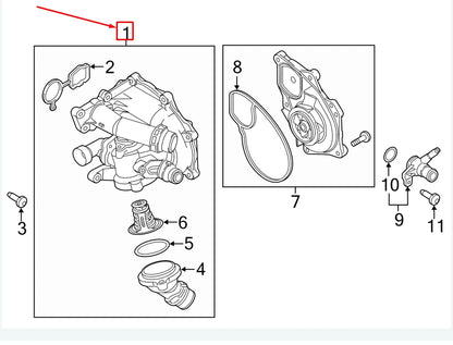 NEW VW BEETLE 5C THERMOSTAT HOUSING 06K121111P ORIGINAL