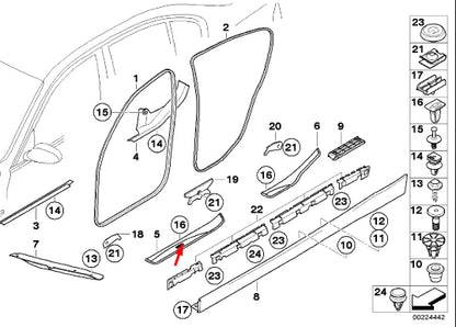 NEW BMW 3 E91 FRONT RIGHT O/S ENTRANCE COVER TRIM STRIP 51477255930 ORIGINAL