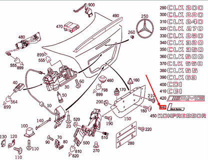 NEW MERCEDES-BENZ CLK C209 REAR LID MODEL PLATE EMBLEM A1718170715 ORIGINAL